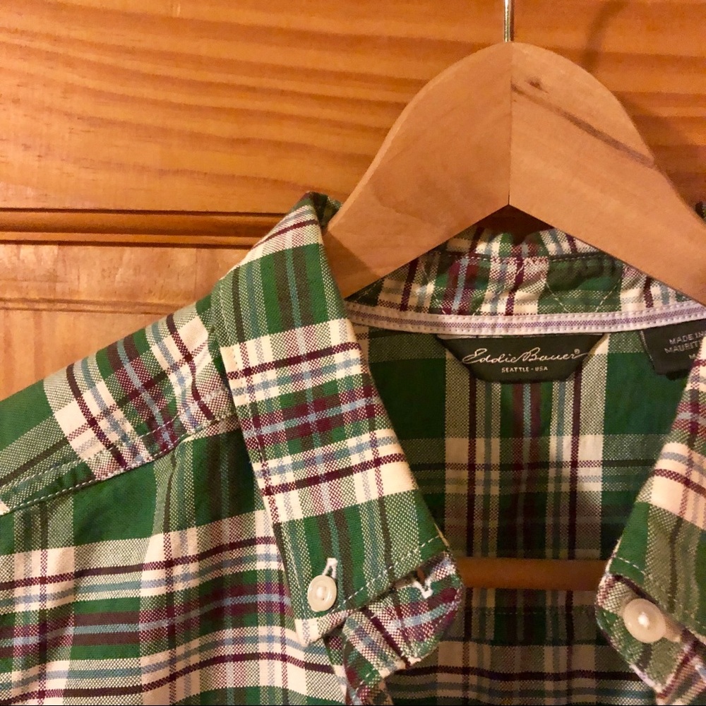 Green Eddie Bauer Flannel (Sz M)